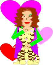 Four cats and rats of cute stamp sticker #5514308