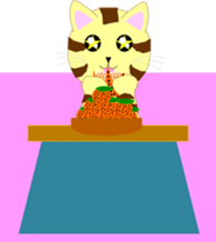 Four cats and rats of cute stamp sticker #5514323