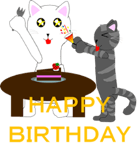 Four cats and rats of cute stamp sticker #5514330