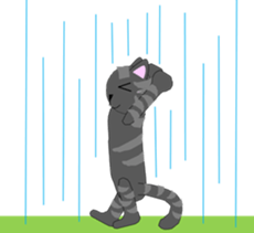 Four cats and rats of cute stamp sticker #5514335