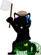 Four cats and rats of cute stamp sticker #5514339