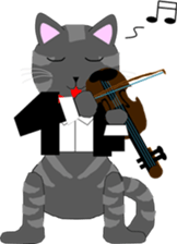 Four cats and rats of cute stamp sticker #5514341