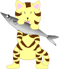 Four cats and rats of cute stamp sticker #5514343