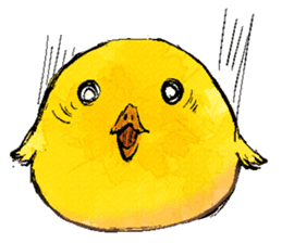 A chick with the round shape. sticker #5515494