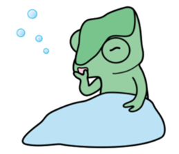 Cute chameleon "Lovely" sticker #5516990