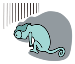 Cute chameleon "Lovely" sticker #5517007
