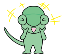 Cute chameleon "Lovely" sticker #5517008