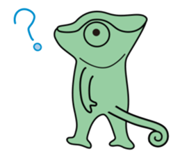 Cute chameleon "Lovely" sticker #5517012