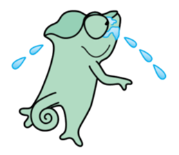 Cute chameleon "Lovely" sticker #5517016