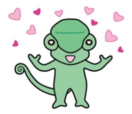 Cute chameleon "Lovely" sticker #5517018