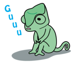 Cute chameleon "Lovely" sticker #5517024