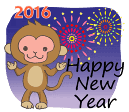 2016 Happy New Year sticker monkey sticker #5518029