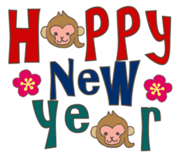 2016 Happy New Year sticker monkey sticker #5518030