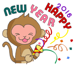 2016 Happy New Year sticker monkey sticker #5518043