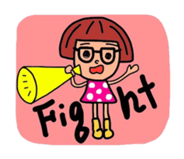 Bobbed hair glasses sticker #5520372