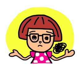 Bobbed hair glasses sticker #5520384