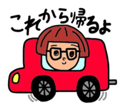 Bobbed hair glasses sticker #5520418