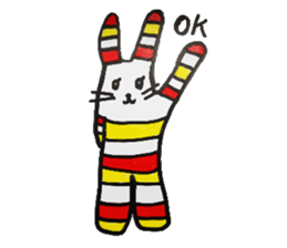 Rabbit of a striped stripe sticker #5520957