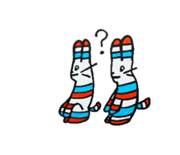 Rabbit of a striped stripe sticker #5520980