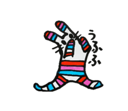 Rabbit of a striped stripe sticker #5520983
