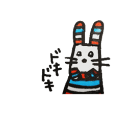 Rabbit of a striped stripe sticker #5520984