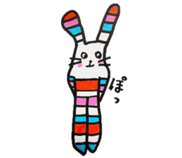 Rabbit of a striped stripe sticker #5520985