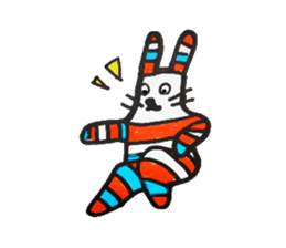 Rabbit of a striped stripe sticker #5520993