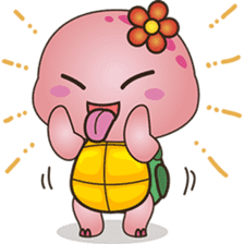 Pika, the pink turtle 2 sticker #5523480