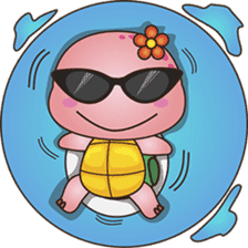Pika, the pink turtle 2 sticker #5523494