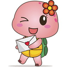Pika, the pink turtle 2 sticker #5523495