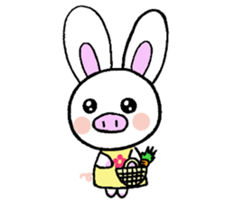 Pig rabbit, ume-chan sticker #5524923