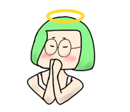 Green Hair Girl sticker #5532688