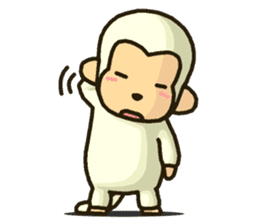 Sticker of white monkey Shiromon sticker #5533268