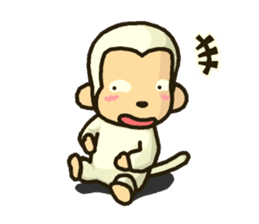 Sticker of white monkey Shiromon sticker #5533270