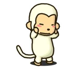 Sticker of white monkey Shiromon sticker #5533287