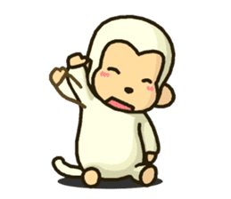 Sticker of white monkey Shiromon sticker #5533293