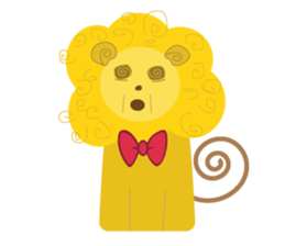 " Leo De Beau " - Lion with a Ribbon sticker #5535541