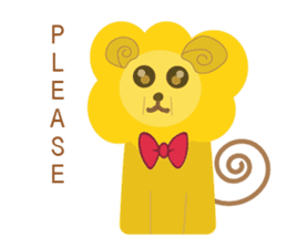 " Leo De Beau " - Lion with a Ribbon sticker #5535544