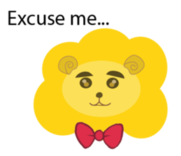 " Leo De Beau " - Lion with a Ribbon sticker #5535575