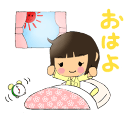 A girl of short bob with straight bangs sticker #5540460