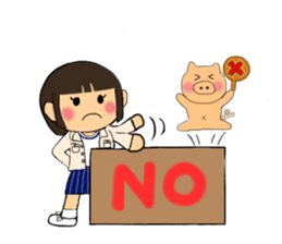 A girl of short bob with straight bangs sticker #5540465