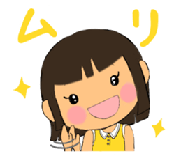 A girl of short bob with straight bangs sticker #5540467