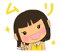 A girl of short bob with straight bangs sticker #5540467