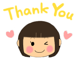 A girl of short bob with straight bangs sticker #5540468