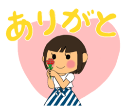 A girl of short bob with straight bangs sticker #5540469