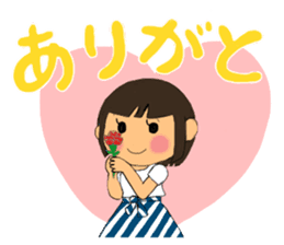 A girl of short bob with straight bangs sticker #5540469