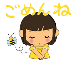 A girl of short bob with straight bangs sticker #5540470