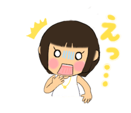 A girl of short bob with straight bangs sticker #5540475