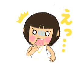 A girl of short bob with straight bangs sticker #5540475