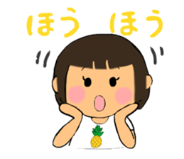 A girl of short bob with straight bangs sticker #5540480